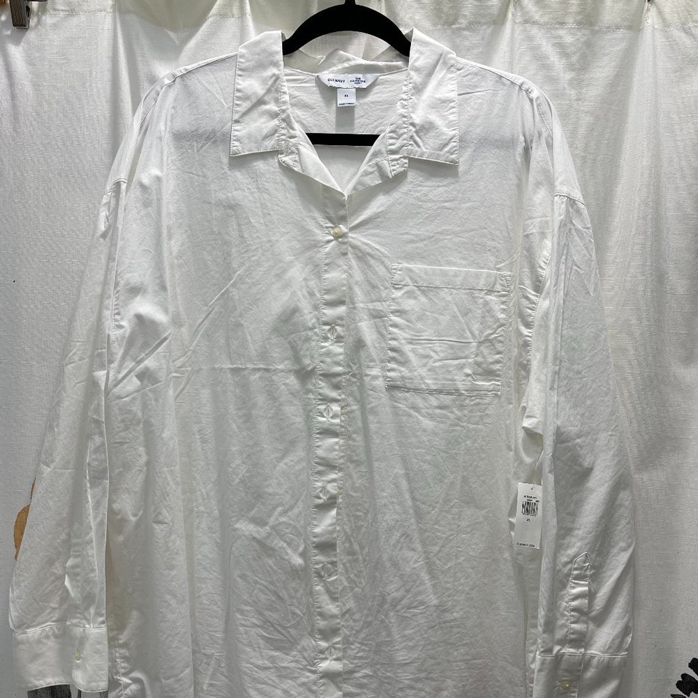 Old Navy Oversized Boyfriend Long-Sleeve Shirt for Women